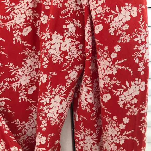 American Eagle Outfitters Red, Floral, Wrap Dress - Picture 6 of 7